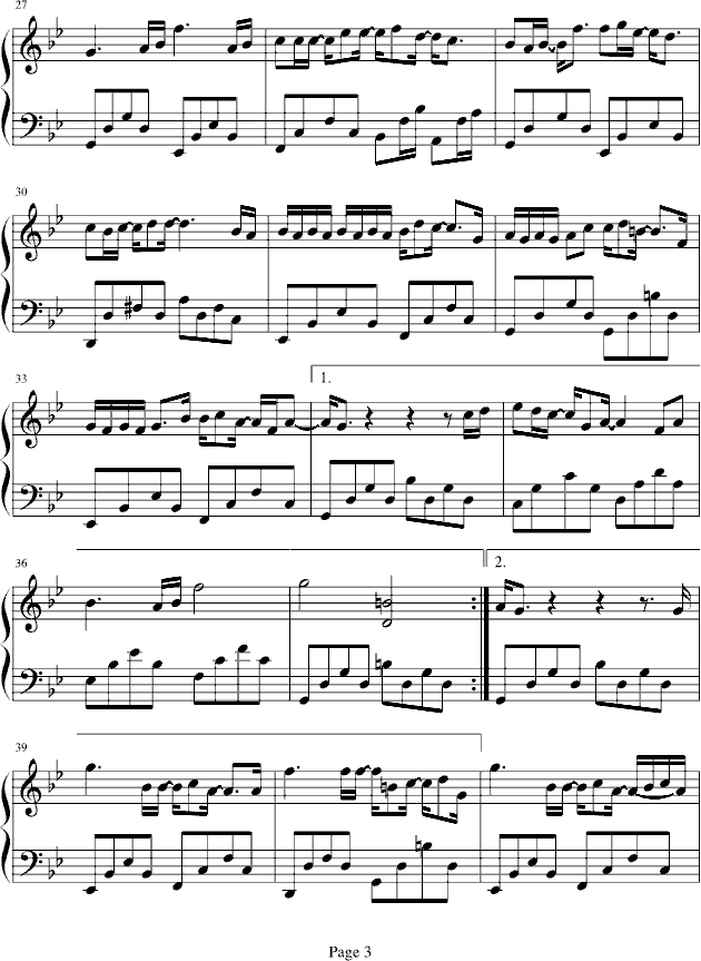黎明长情钢琴谱
