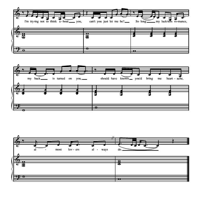 almost lover钢琴谱