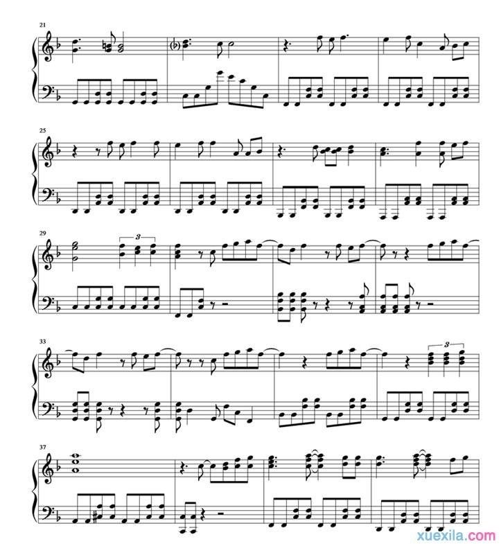 好想大声说爱你钢琴谱