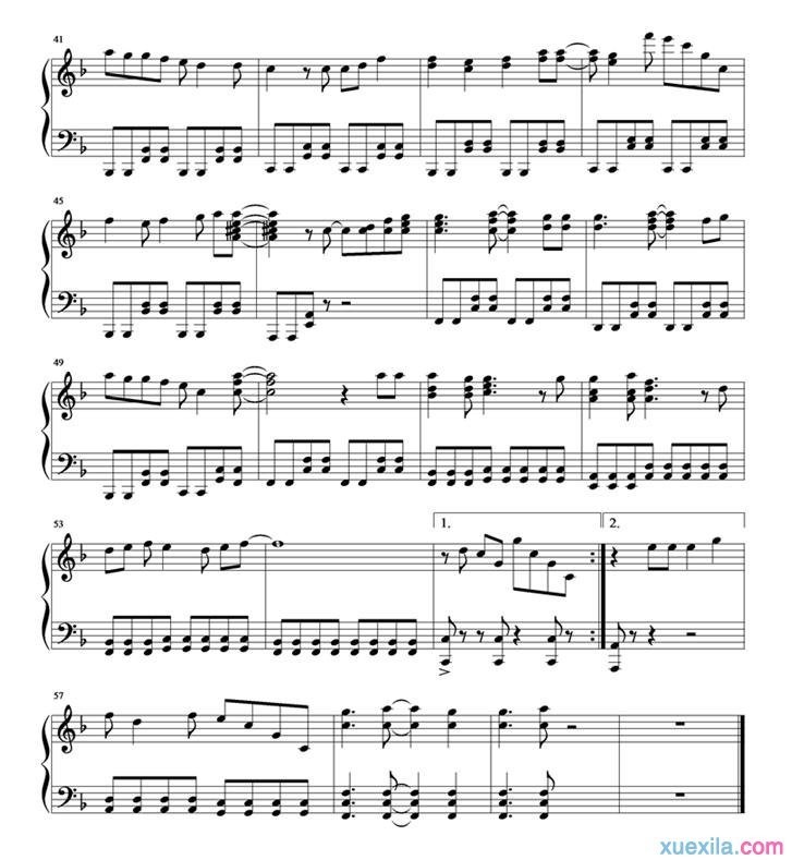 好想大声说爱你钢琴谱