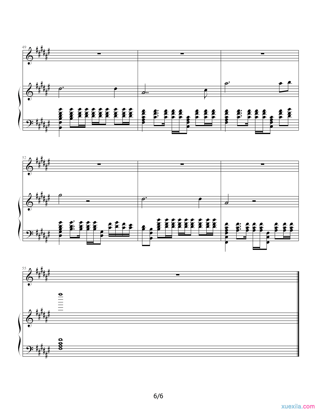 旅行许巍钢琴谱完整版