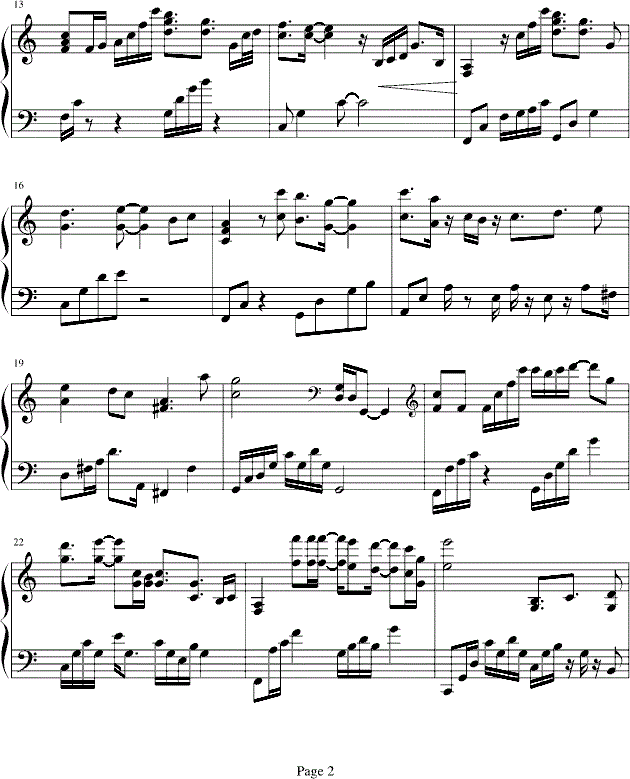 保护色张韶涵钢琴谱