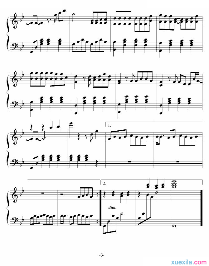 小刚黄昏钢琴谱