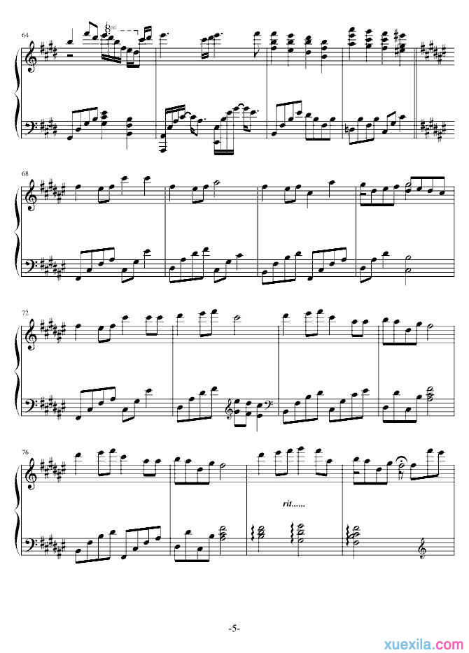 五月天知足钢琴谱