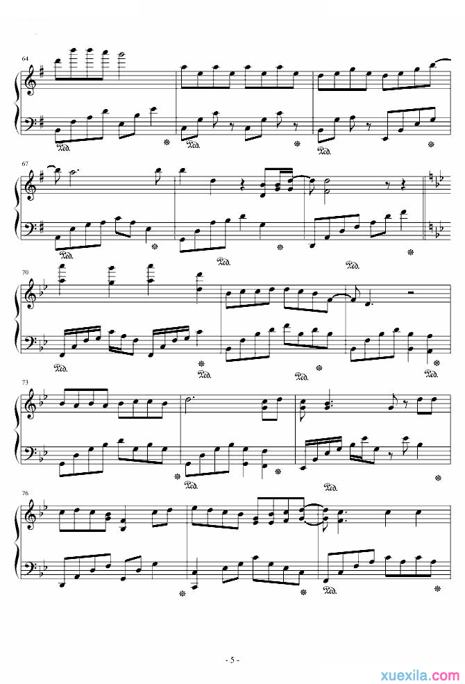 莫文蔚广岛之恋钢琴谱