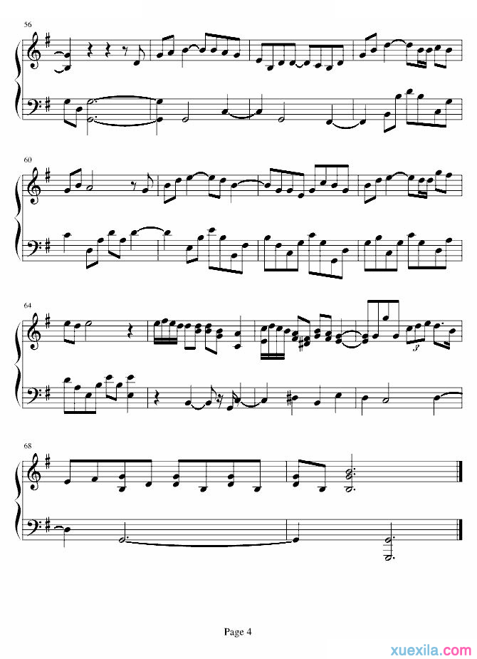 陈奕迅人来人往钢琴谱