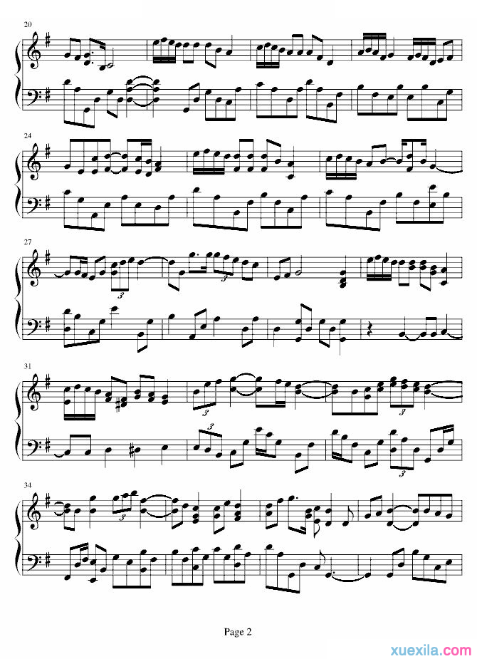 陈奕迅人来人往钢琴谱