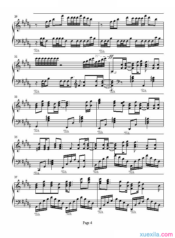 周杰伦发如雪钢琴谱