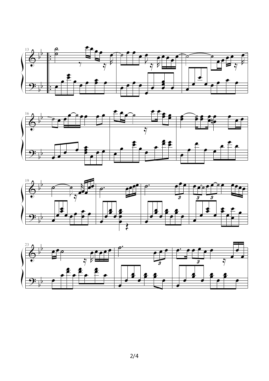 胡彦斌有梦好甜蜜钢琴谱