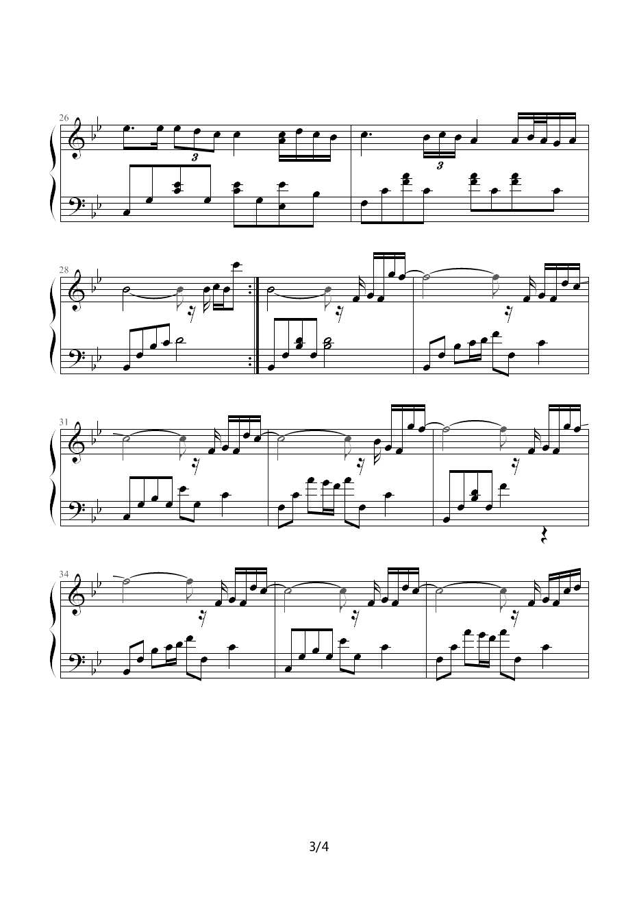 胡彦斌有梦好甜蜜钢琴谱