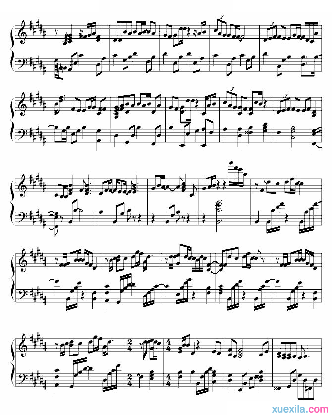 泳儿花无雪钢琴谱完整版