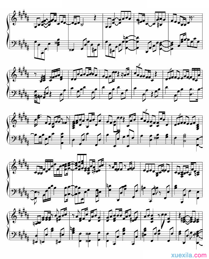 泳儿花无雪钢琴谱完整版