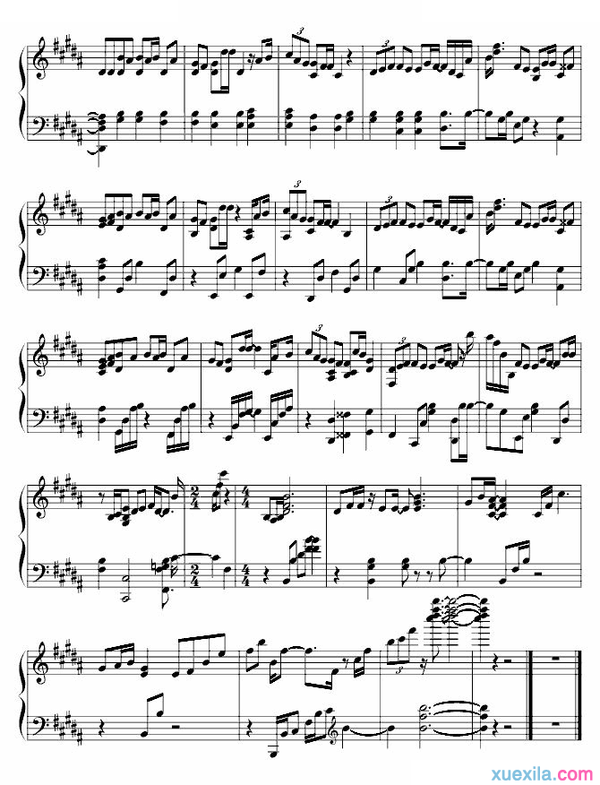 泳儿花无雪钢琴谱完整版