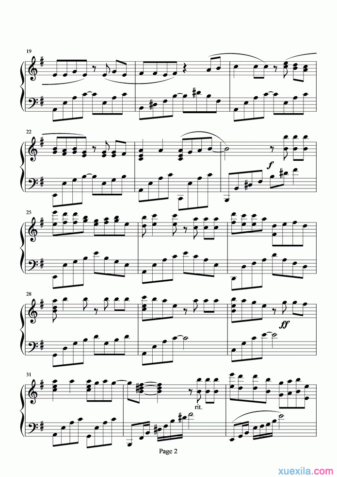 孙楠只要有你钢琴谱