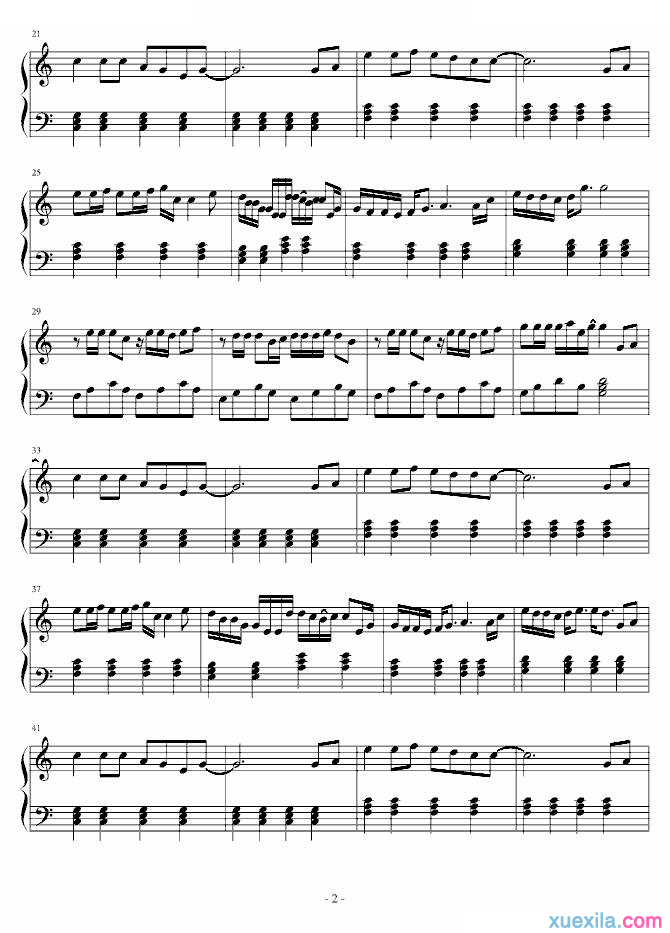 侧田情歌钢琴谱完整版