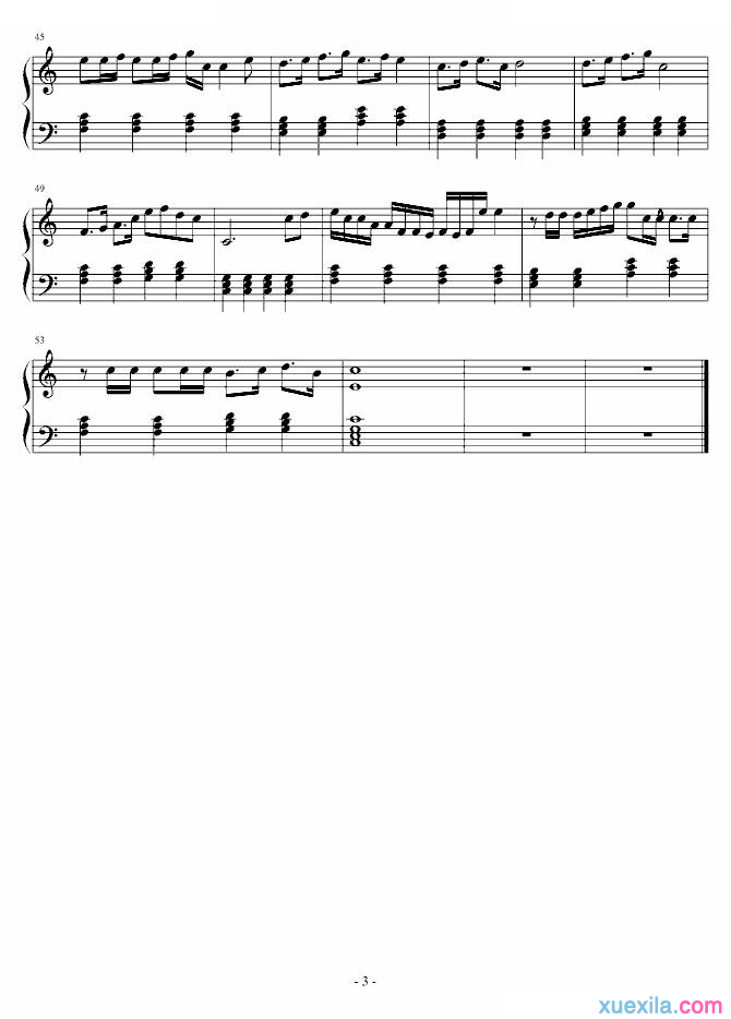 侧田情歌钢琴谱完整版