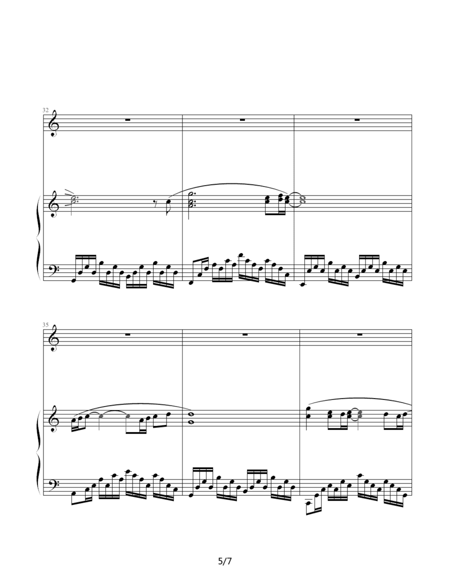 谢霆锋别来无恙的钢琴谱