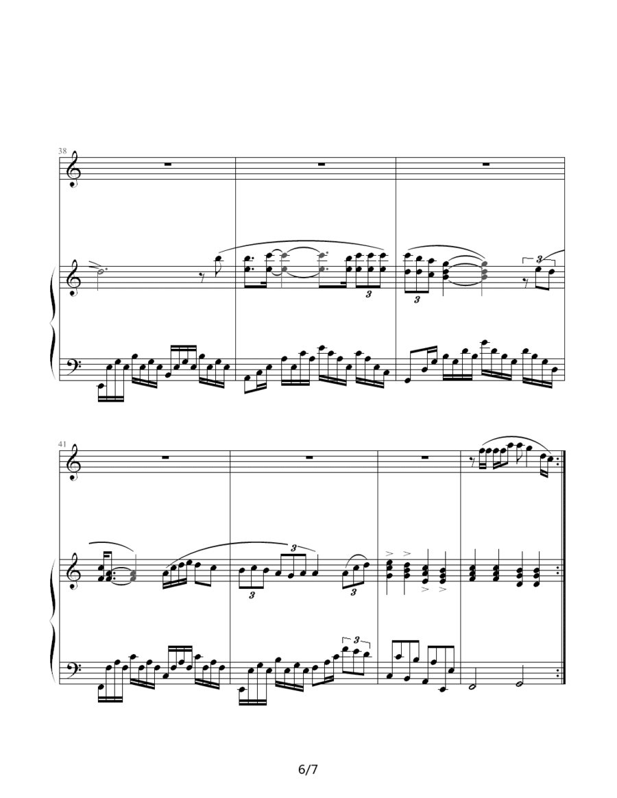 谢霆锋别来无恙的钢琴谱