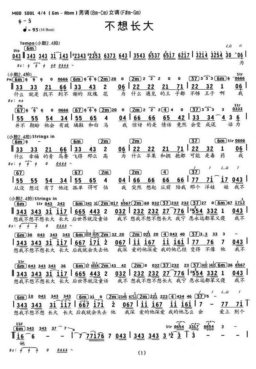 SHE不想长大简谱