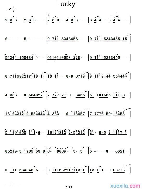 EXO组合Lucky简谱_EXO组合Lucky歌词歌谱