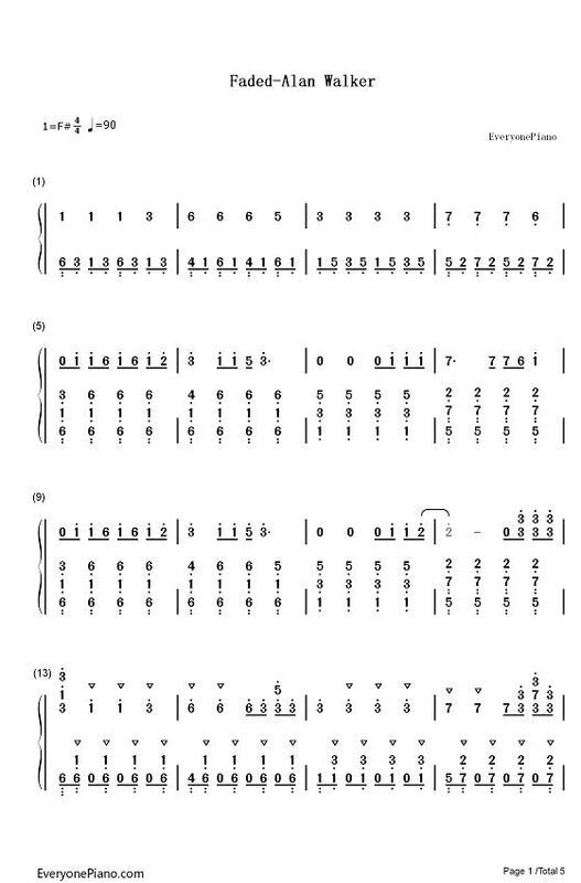 faded简谱_faded数字简谱