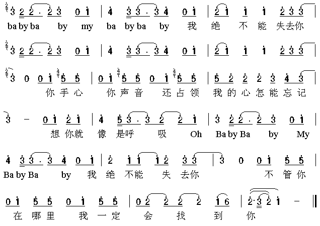 绝不能失去你简谱