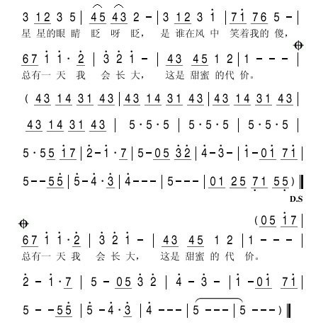 星星的眼睛简谱