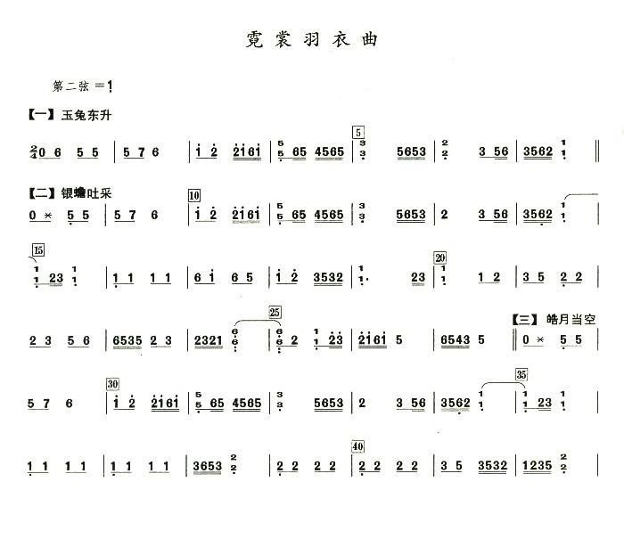 霓裳羽衣曲古筝谱