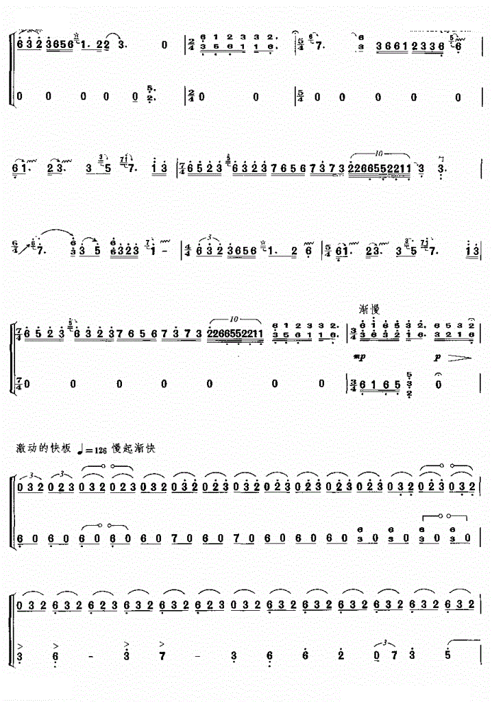 抒情幻想曲古筝谱