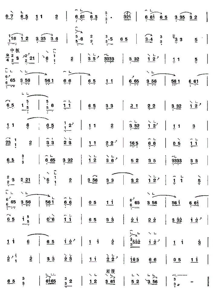 翡翠登潭古筝谱