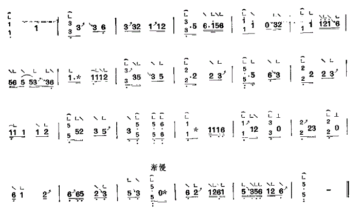 无意凭栏古筝谱 闽南筝曲