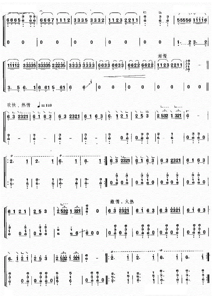 瑶族舞曲古筝谱_瑶族舞曲曲谱