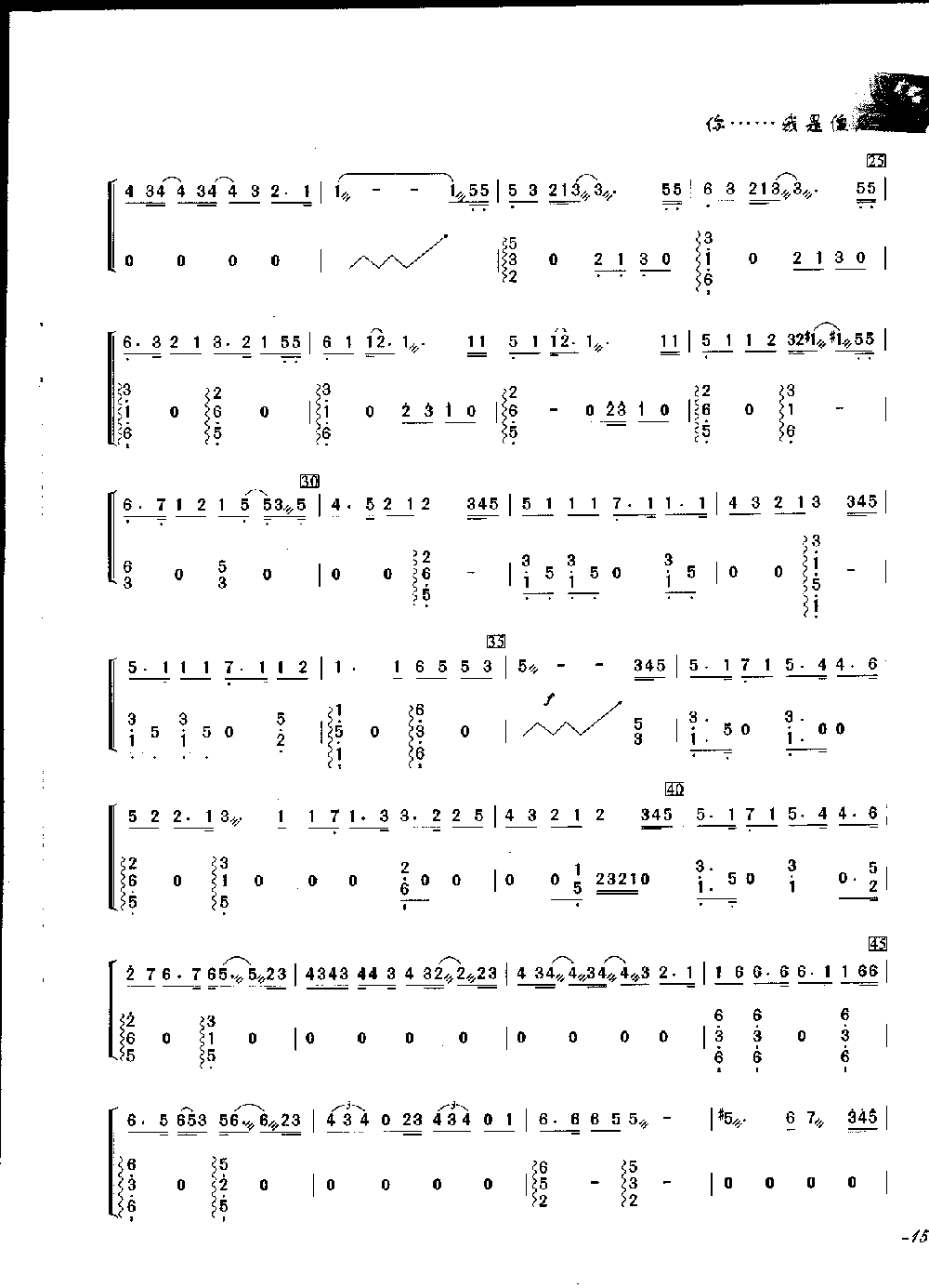 你我都是傻瓜古筝谱