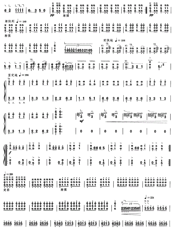 英雄们战胜了大渡河古筝谱