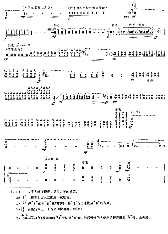 表情素描古筝谱