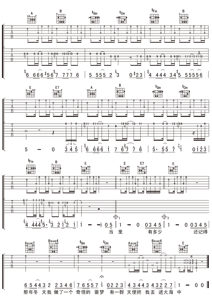 记忆中遥远的春天吉他谱 廖坤