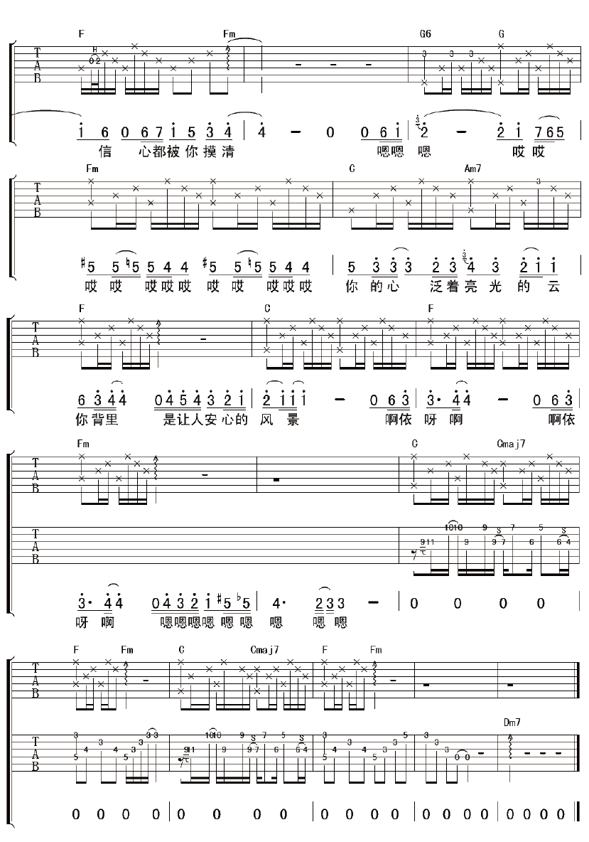 被雨困住的城市吉他谱 苏打绿