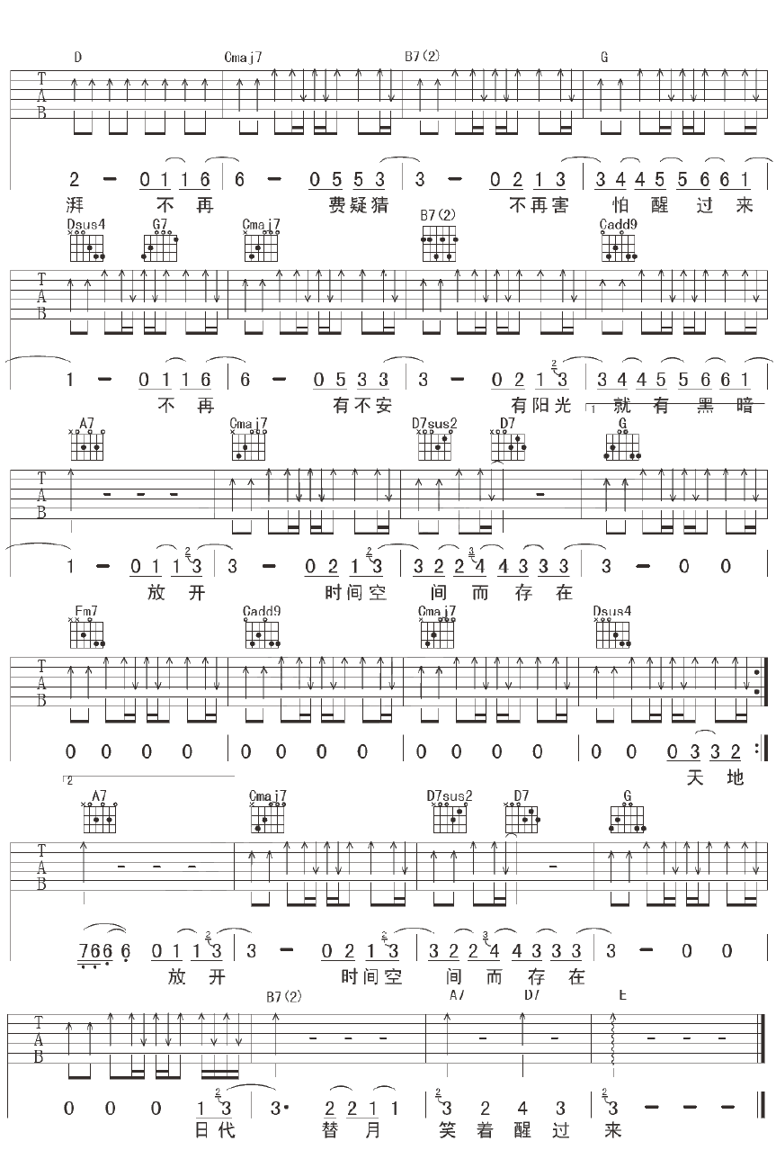 融雪之前吉他谱 苏打绿