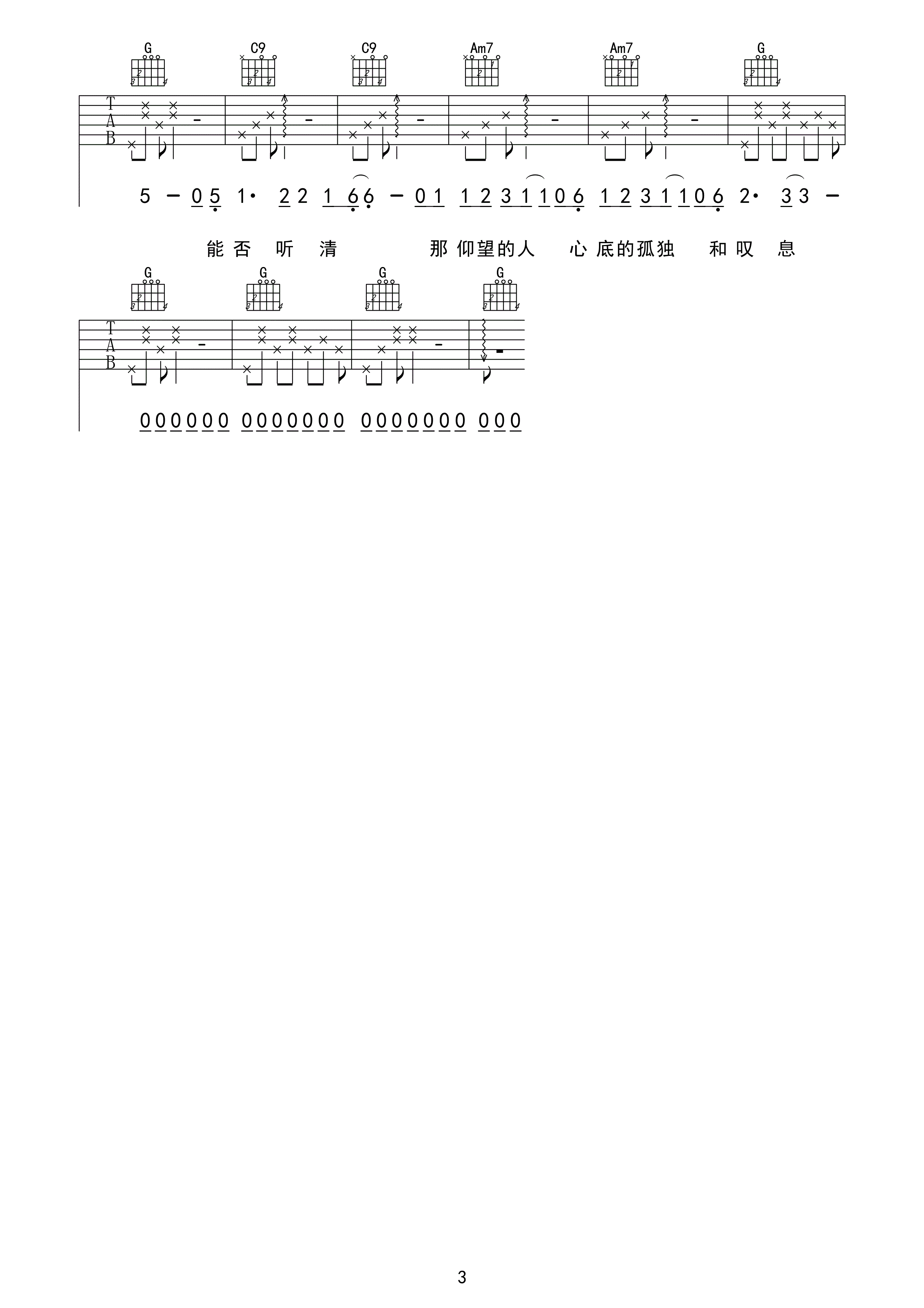 夜空中最亮的星吉他谱 逃跑计划 G调