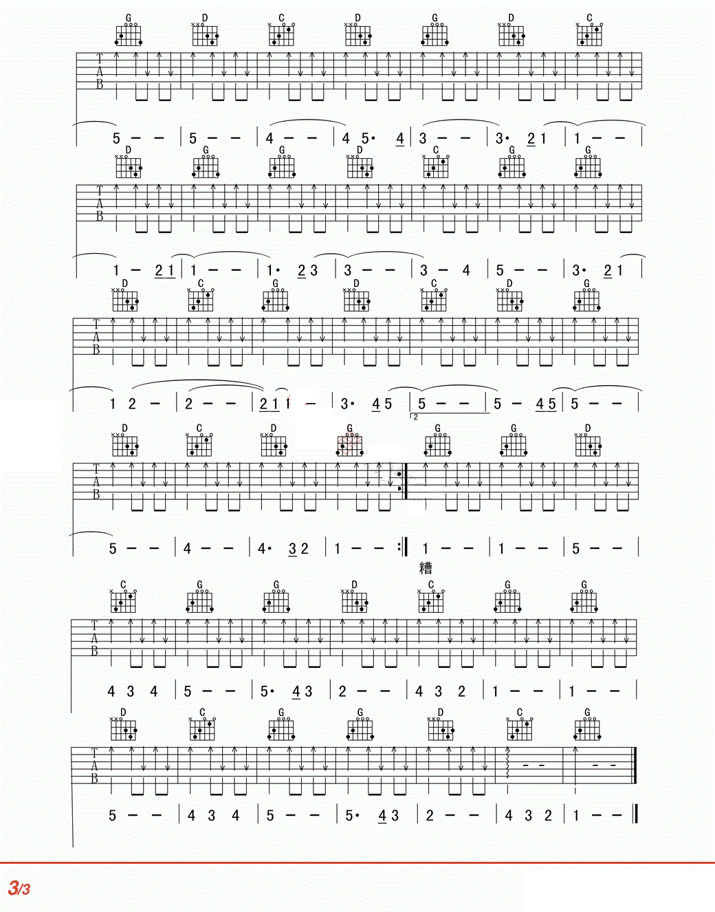 这一切没有想象的那么糟吉他谱 万晓利 G调