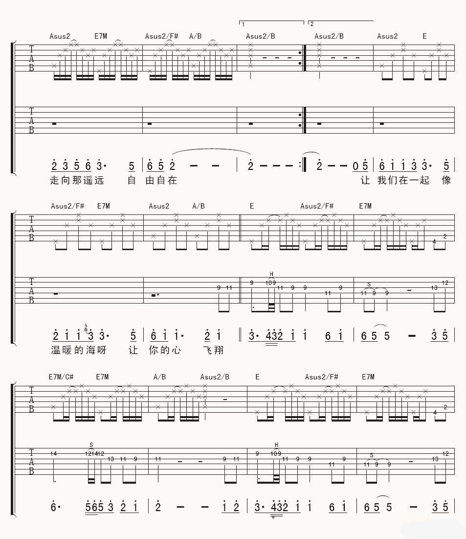 心的世界吉他谱 小娟