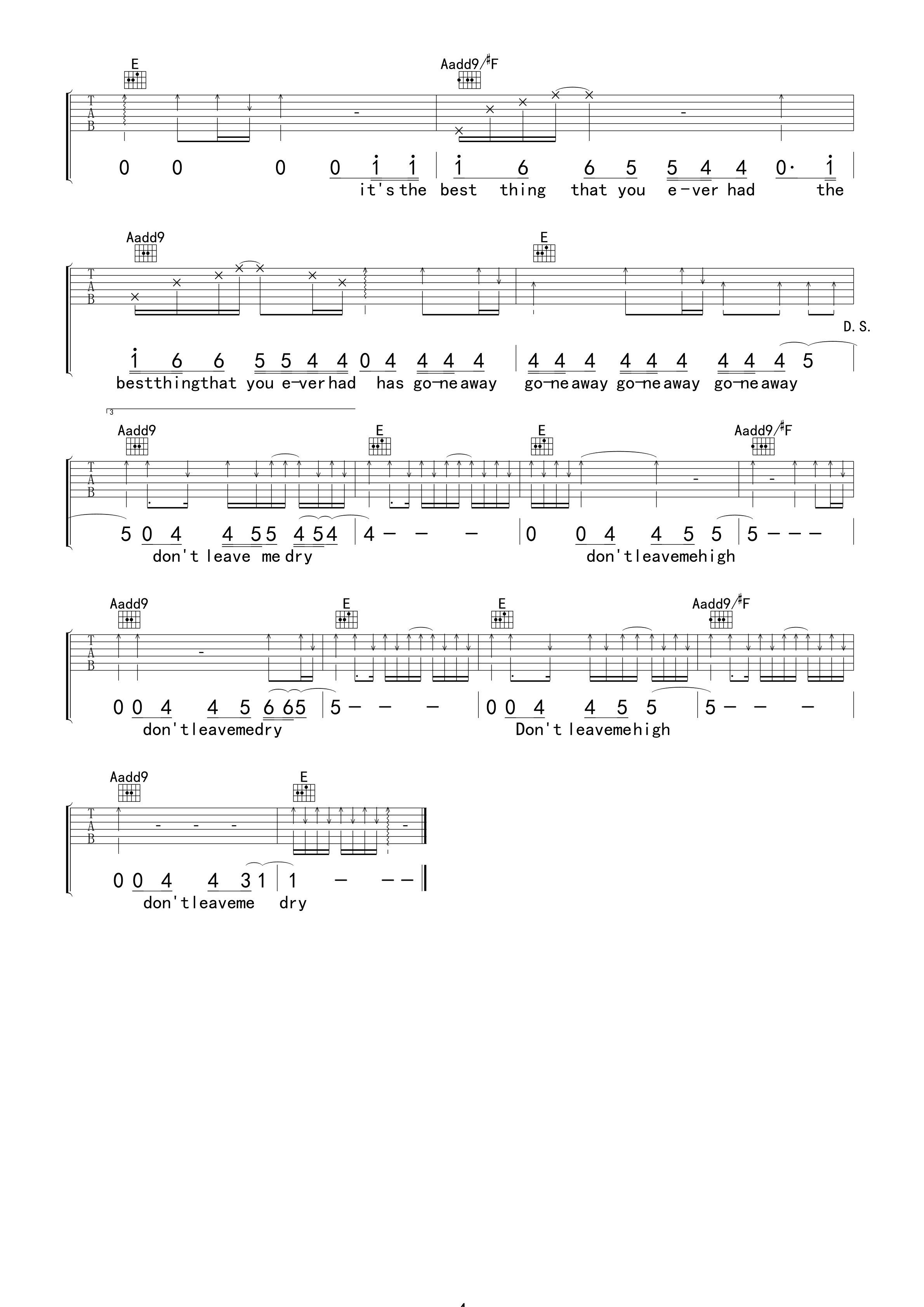 Radiohead High and Dry吉他谱