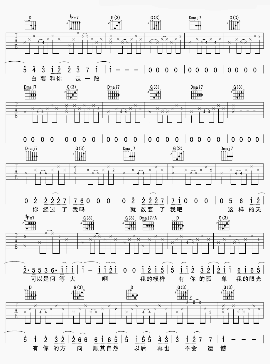 张悬模样吉他谱