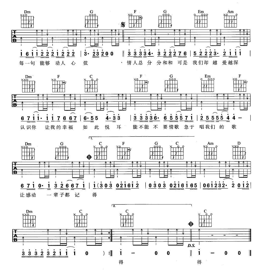 王力宏我们的歌吉他谱