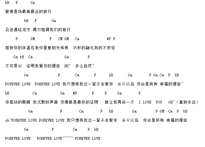 王力宏forever love吉他谱