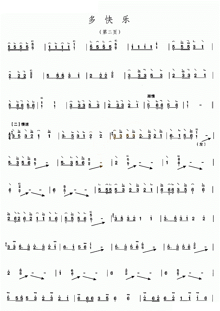 多快乐古筝谱