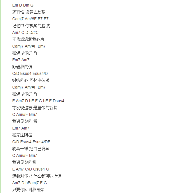 遇见你的香吉他谱