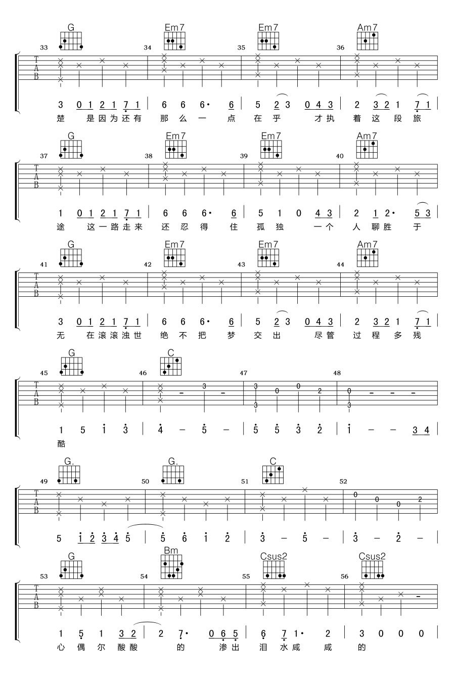 这一路走来吉他谱