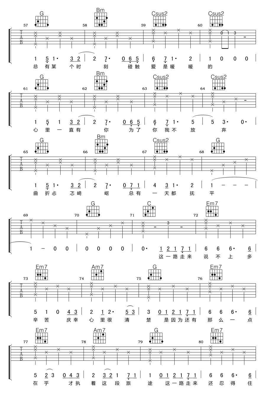这一路走来吉他谱