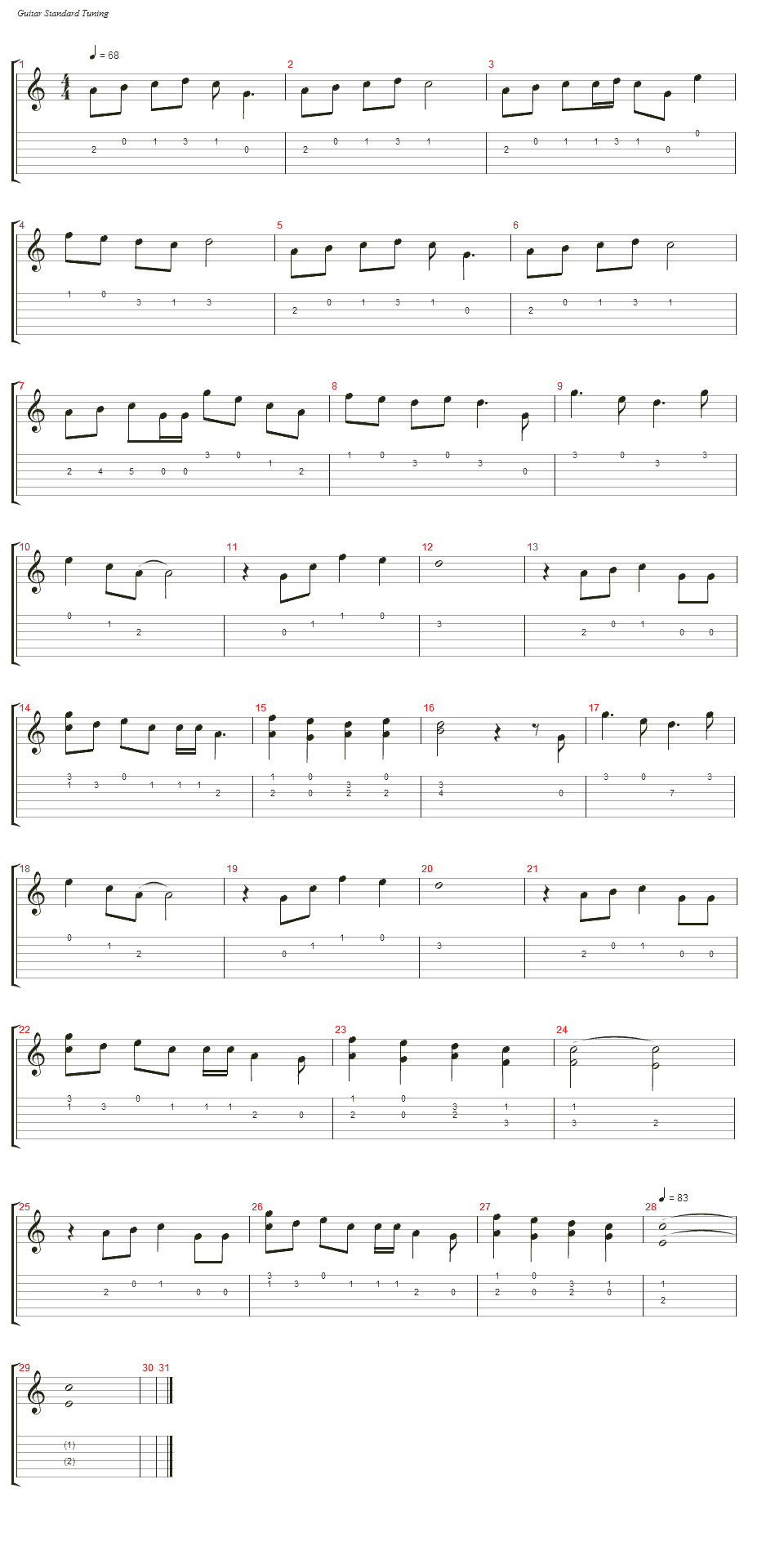 狮子王插曲《Can You Feel the Love Tonight》吉他谱